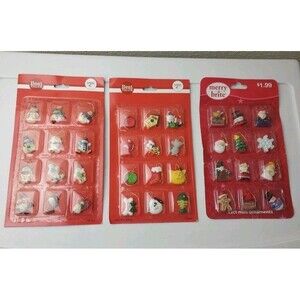 Vintage New Old Stock Mini Christmas Tree Ornaments CVS Merry Brite Best Value